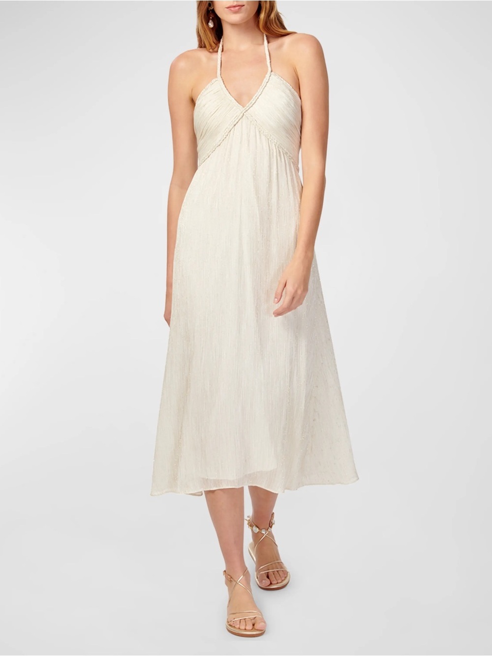 NWT Cami NYC Sonoma Metallic Chiffon Dress Size 8